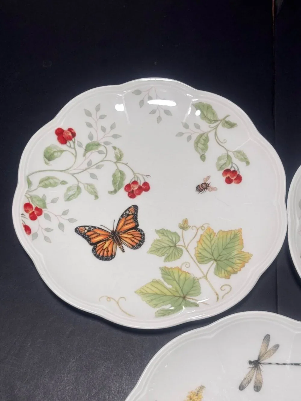 Lenox Butterfly Meadow Salad Accent Plates Set Of 3 Louise Le Luyer Design